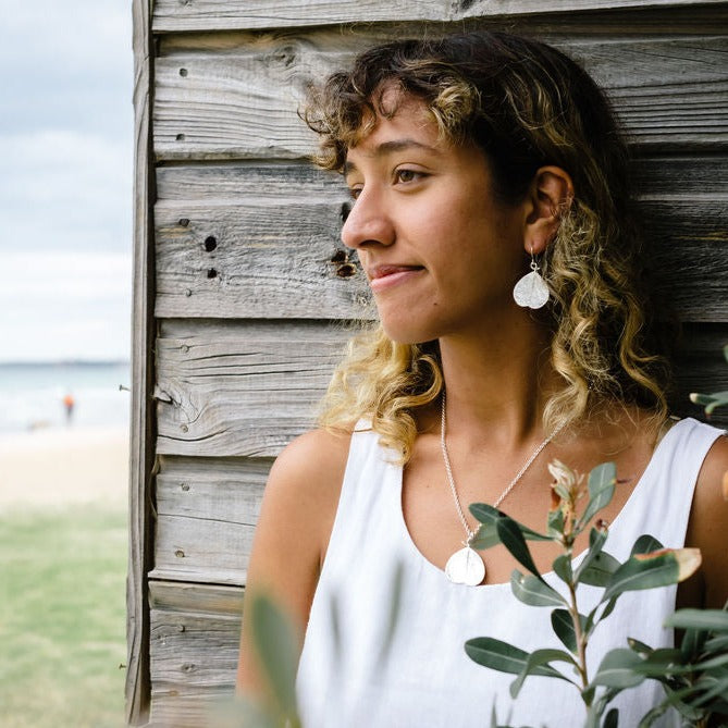 Snow Gum Leaf Earrings